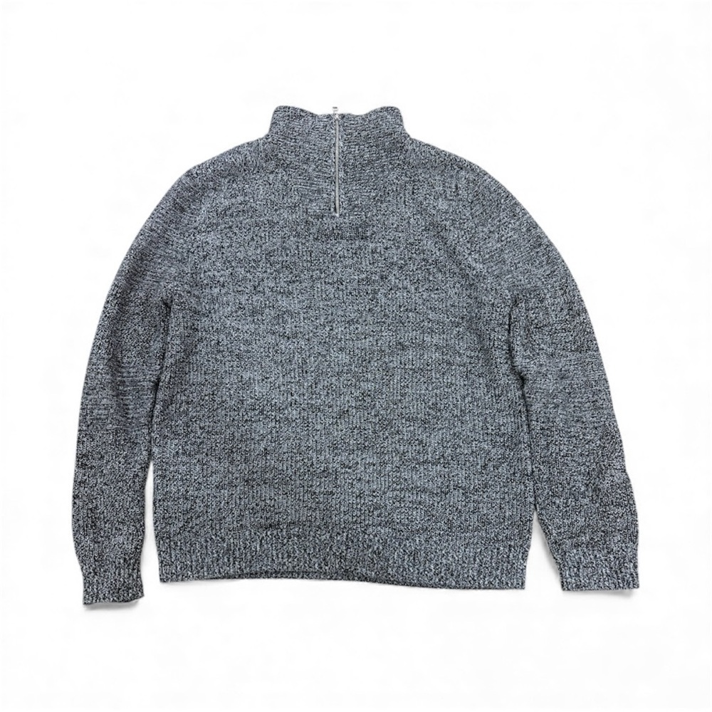 INC International Concepts Men's Black/Gray/White Zip-Up Sweater-XXXL